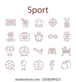 "Sports Icon Set | Vector EPS Silhouettes and Flat Design"