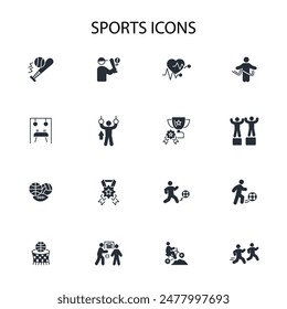 Sports icon set.vector.Editable stroke.linear style sign for use web design,logo.Symbol illustration.