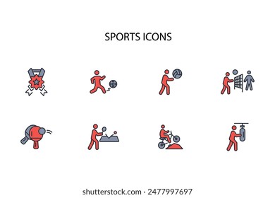 Sports icon set.vector.Editable stroke.linear style sign for use web design,logo.Symbol illustration.