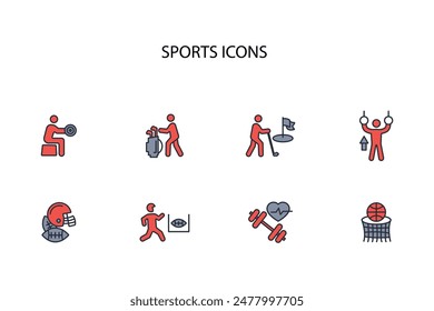 Sports icon set.vector.Editable stroke.linear style sign for use web design,logo.Symbol illustration.