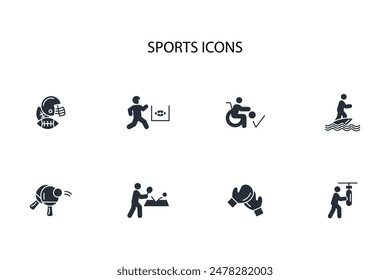 Sports icon set.vector.Editable stroke.linear style sign for use web design,logo.Symbol illustration.