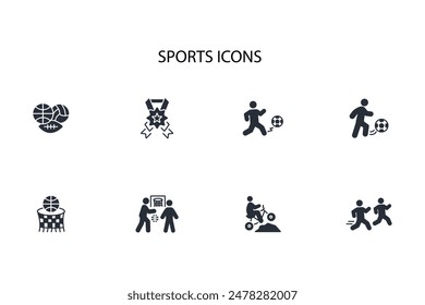 Sports icon set.vector.Editable stroke.linear style sign for use web design,logo.Symbol illustration.