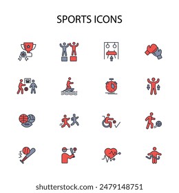 Sports icon set.vector.Editable stroke.linear style sign for use web design,logo.Symbol illustration.