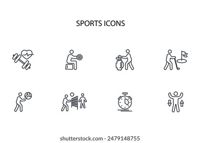 Sports icon set.vector.Editable stroke.linear style sign for use web design,logo.Symbol illustration.