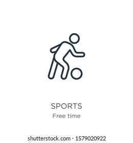 Sports icon. Thin linear sports outline icon isolated on white background from hobbies collection. Line vector sign, symbol for web and mobile