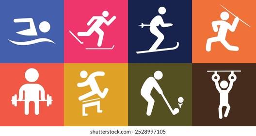 Sports icon vector illustration graphics with color background 