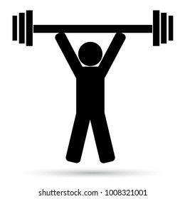 Sports icon weightlifter. Vector illustration for your design