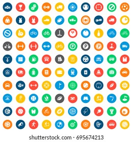 Sports icons in colorful circles