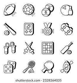  Sports icons download is presented in vector style. Football, rugby, basketball, success, cricket ball and much more.