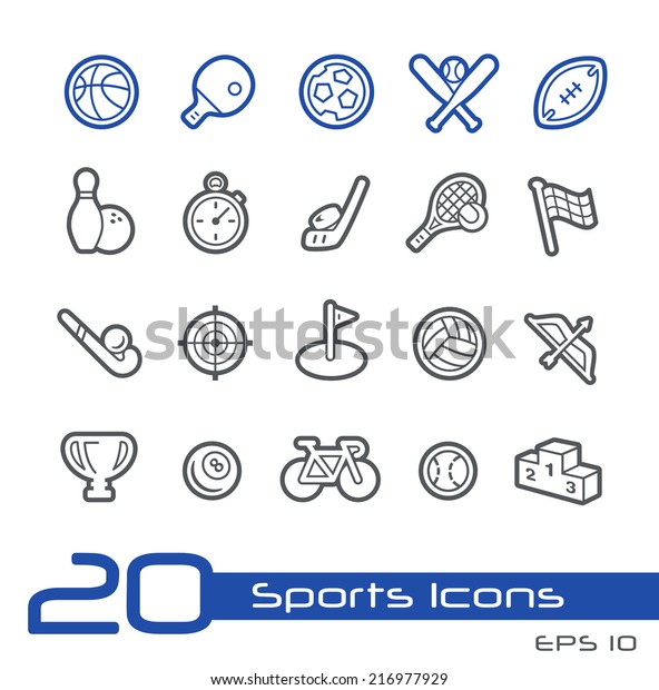 Sports Icons Line Series Stock Vector (Royalty Free) 216977929