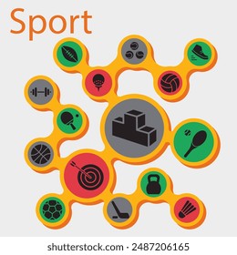 Sports icons minimal design. Sports and competitions. Modern design of sports icons. EPS 10.