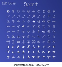 Sports Icons. Set Of 100 Pieces.