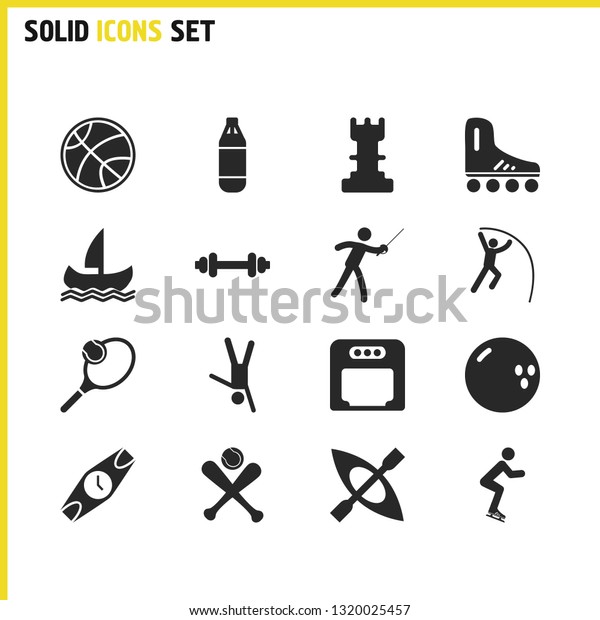 Sports Icons Set Boxing Skater Kayak Stock Vector Royalty Free