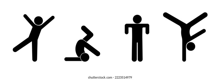 sports icons set, gymnastics illustration
