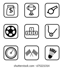Sports icons  set on white background. Vector illustration.