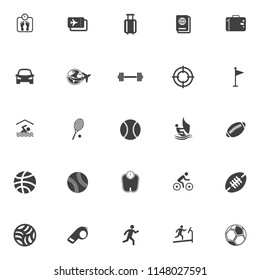 Sports Icons Set - Play Sign And Symbols