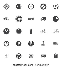 Sports Icons Set - Play Sign And Symbols