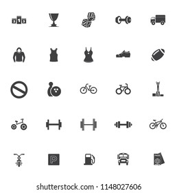 Sports Icons Set - Play Sign And Symbols