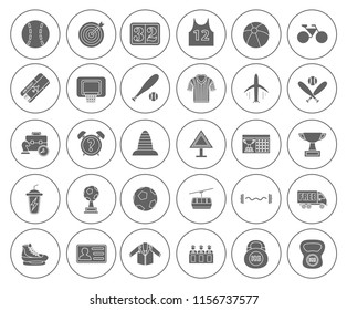 Sports Icons Set - Play Sign And Symbols