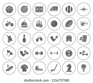 Sports Icons Set - Play Sign And Symbols