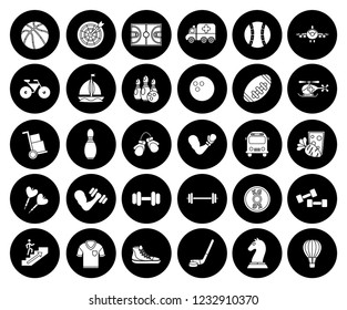 Sports icons set - play sign and symbols