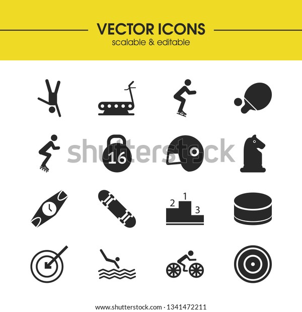 Sports Icons Set Skater Rollerskating Bob Stock Vector Royalty Free