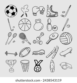 Sports icons set  vector illustration