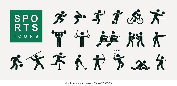 sports icons set. Vector Illustrations.