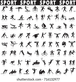 Sports icons set.Sport popular.