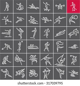 Sports icons vector set. Olympic sports.