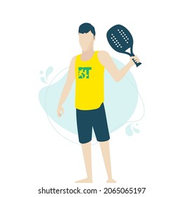 Sports illustration template for beach tennis.