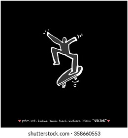 Sports illustration - vector / sport poster background - blackboard version
