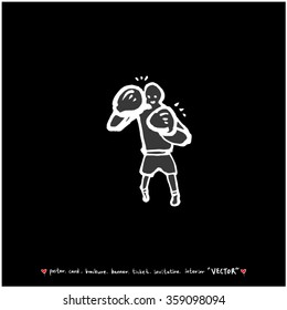Sports illustration - vector / sport poster background - blackboard version