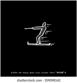 Sports illustration - vector / sport poster background - blackboard version