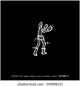 Sports illustration - vector / sport poster background - blackboard version
