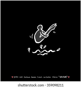 Sports illustration - vector / sport poster background - blackboard version