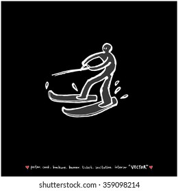 Sports illustration - vector / sport poster background - blackboard version