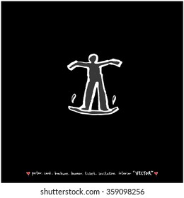 Sports illustration - vector / sport poster background - blackboard version