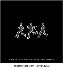 Sports illustration - vector / sport poster background - blackboard version