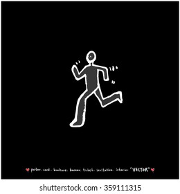 Sports illustration - vector / sport poster background - blackboard version