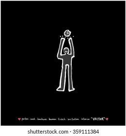 Sports illustration - vector / sport poster background - blackboard version