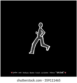 Sports illustration - vector / sport poster background - blackboard version