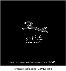 Sports illustration - vector / sport poster background - blackboard version