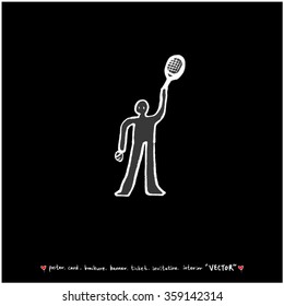 Sports illustration - vector / sport poster background - blackboard version