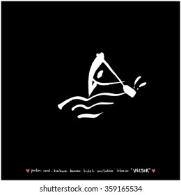 Sports illustration - vector / sport poster background - blackboard version