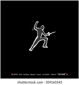 Sports illustration - vector / sport poster background - blackboard version