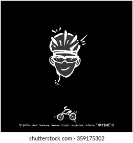 Sports illustration - vector / sport poster background - blackboard version