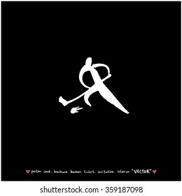 Sports illustration - vector / sport poster background - blackboard version