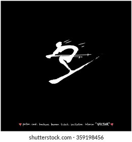 Sports illustration - vector / sport poster background - blackboard version