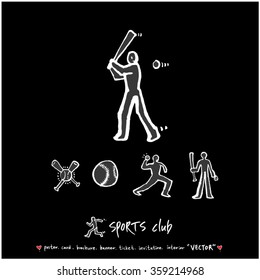 Sports illustration - vector / sport poster background - blackboard version